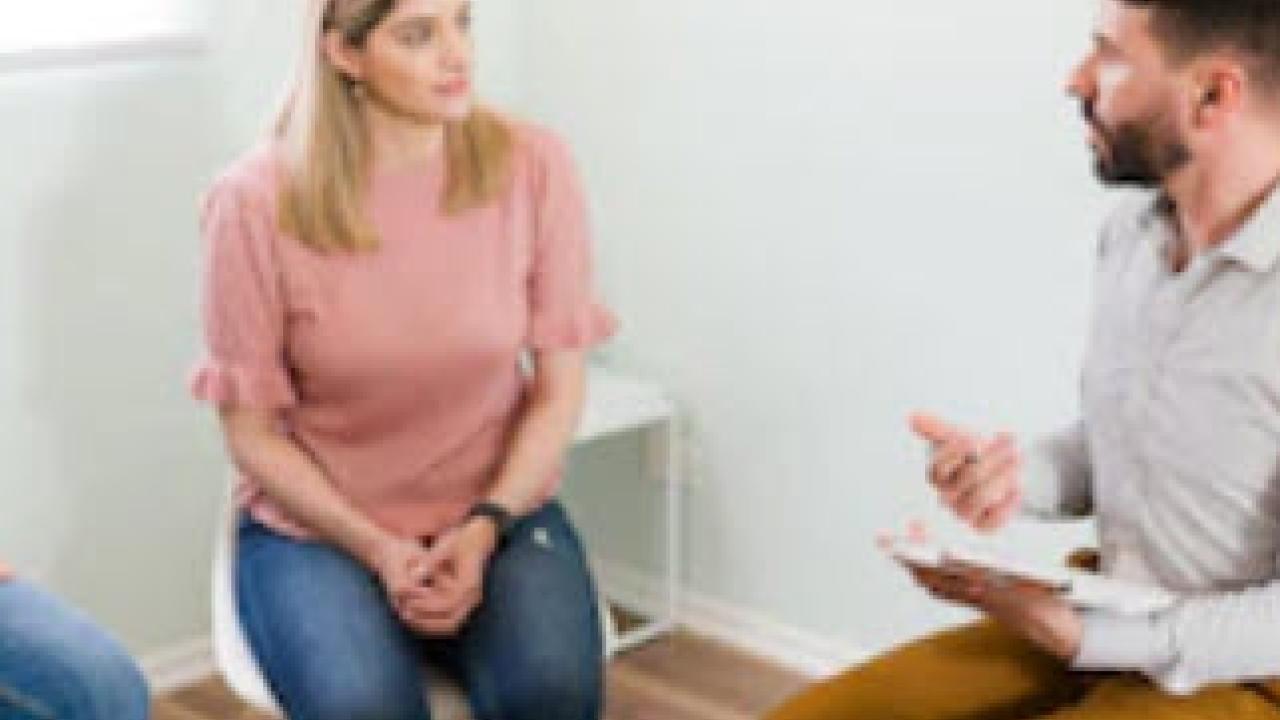 Woman in a group session